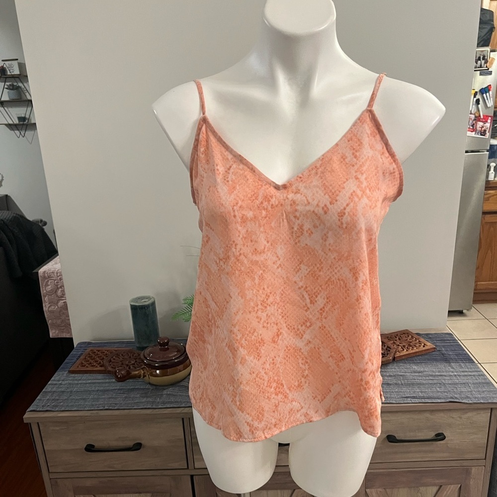 A new day orange snakeskin print tank